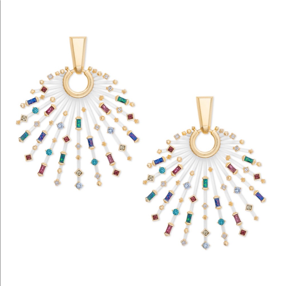 Kendra Scott Rainbow Statement Gold Earrings